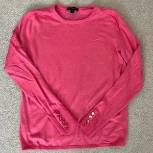 Ann Taylor Medium Pink Sweater with gold buttons